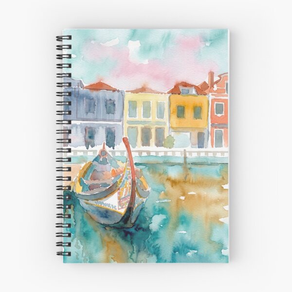 Item preview, Aveiro Portugal Moliceiro Canal Watercolor designed and sold by caracatita75.