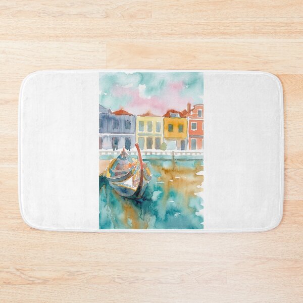 Item preview, Aveiro Portugal Moliceiro Canal Watercolor designed and sold by caracatita75.