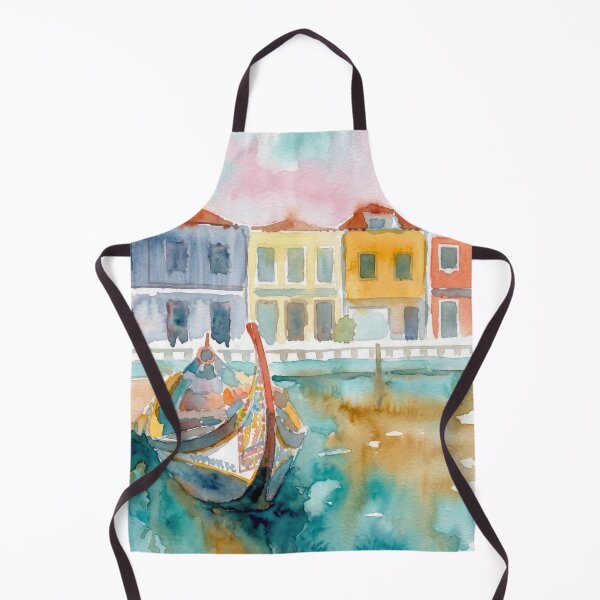 Item preview, Aveiro Portugal Moliceiro Canal Watercolor designed and sold by caracatita75.