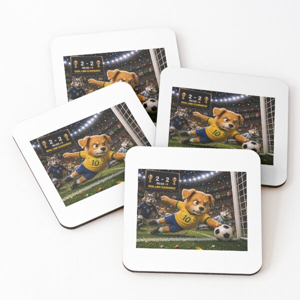 Item preview, Goal Line Hero Save – Cute Puppy Goalkeeper Art designed and sold by QuirkNest Studio .