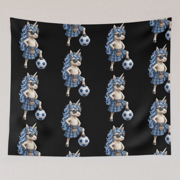 Item preview, Scottish Unicorn Soccer Player Funny Highland Football designed and sold by KAWKAW-DRHM.
