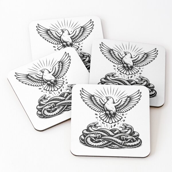 Item preview, Rising Dove Above Serpents – Symbol of Triumph and Transformation designed and sold by Artisan Finds Online.