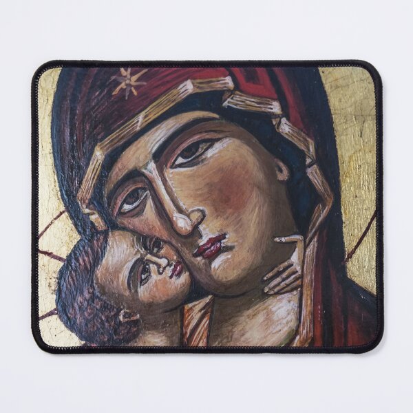 Item preview, Byzantine Madonna and Child Icon Art | Religious Christian Wall Decor designed and sold by LinaDesign Store.