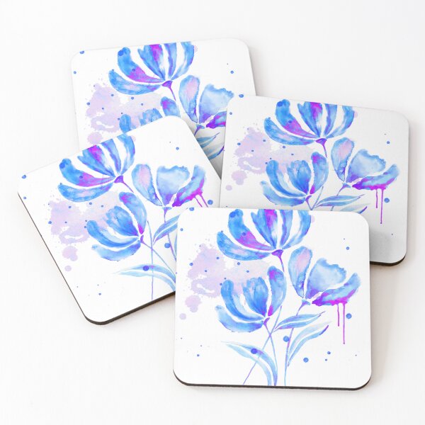 Item preview, Blue and Purple Watercolor Anemone designed and sold by AneissPiaf.