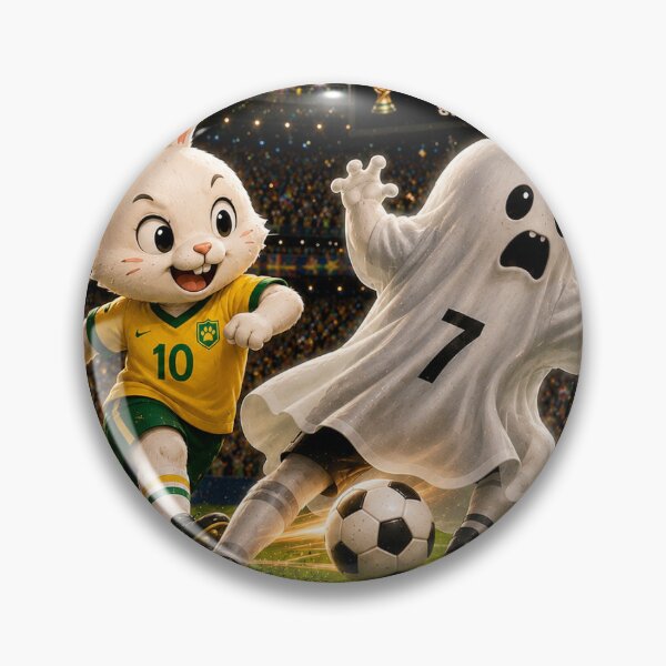 Item preview, Ghost Striker Run – Funny Cute Soccer Match Art designed and sold by Happy Ghost Studio.