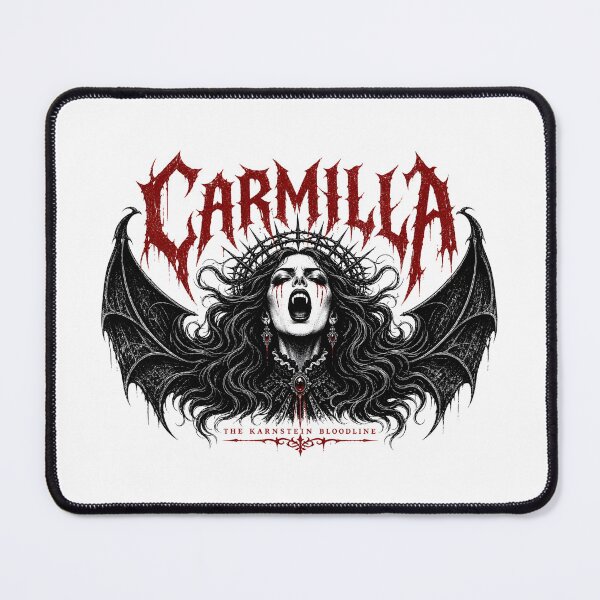 Item preview, Carmilla Heavy Metal Band Logo Vampire Fangs Bat Wings Art designed and sold by Fenay Designs.
