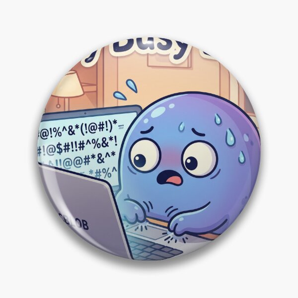 Item preview, Busy Busy Busy – Overworked Blob Work From Home Sticker designed and sold by CuteRage.