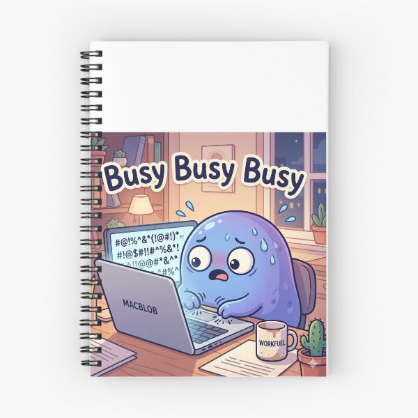 Item preview, Busy Busy Busy – Overworked Blob Work From Home Sticker designed and sold by CuteRage.