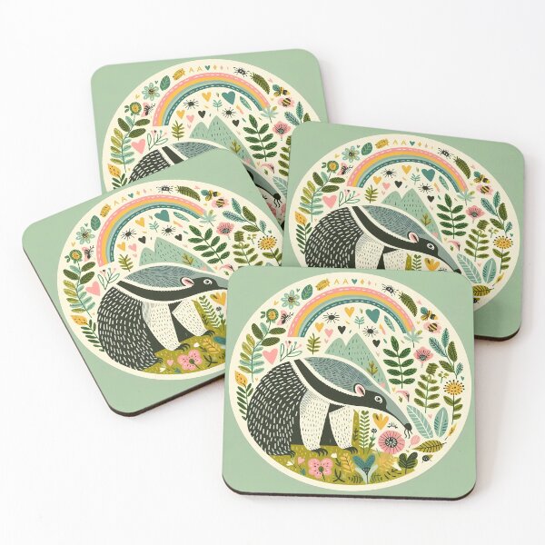 Aperçu de l'œuvre Fourmilier - Espoir pour la faune sauvage Art populaire scandinave par heidiannemorris © créée et vendue par FOLK ART FUSION by heidiannemorris.