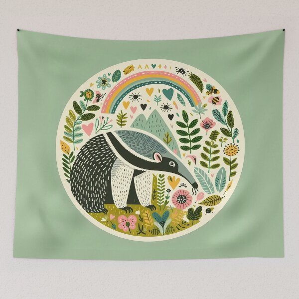 Item preview, Anteater - Hope for Wildlife Scandinavian Folk Art by heidiannemorris © designed and sold by FOLK ART FUSION by heidiannemorris.