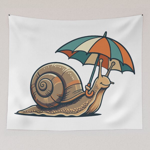 Item preview, Cute Snail with Umbrella designed and sold by BHP Studio.