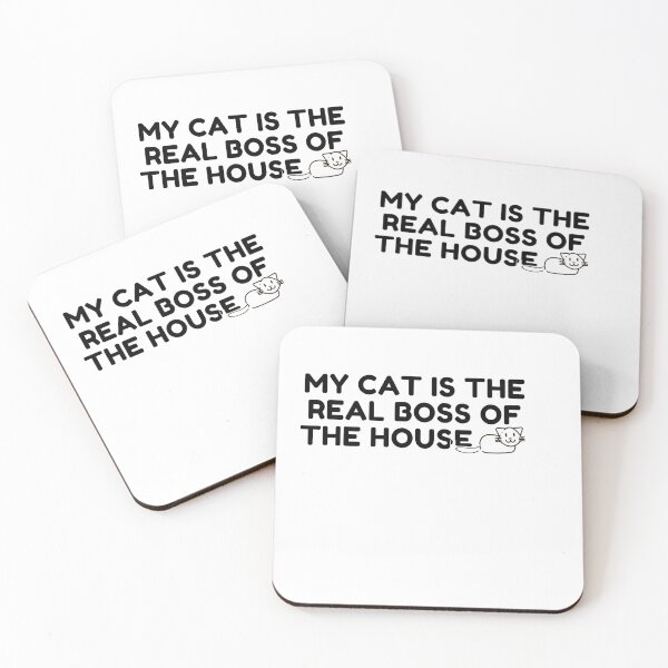 Item preview, My Cat Is The Real Boss Of The House Funny Cat Quote designed and sold by Salwastore.
