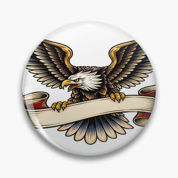 Item preview, Fierce Bald Eagle with Flowing Banner – Patriotic Emblem Design designed and sold by Artisan Finds Online.