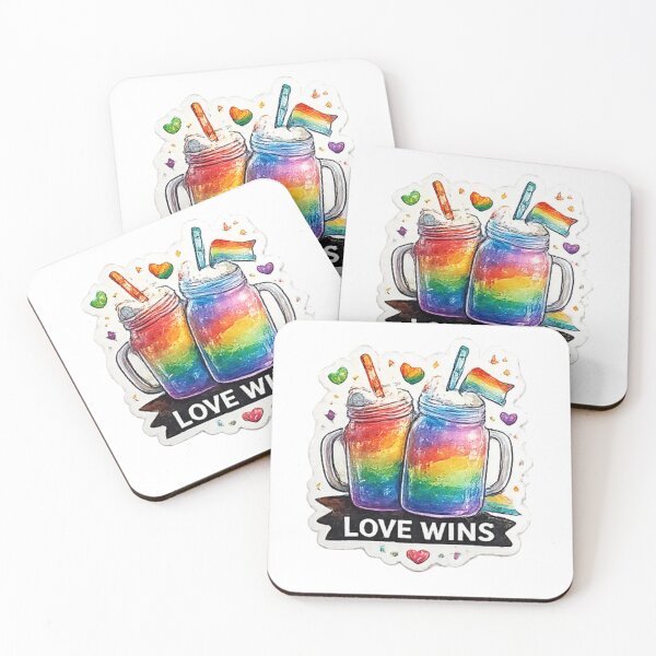 Item preview, Love Wins Rainbow Mason Jar Pride designed and sold by Pixanova.