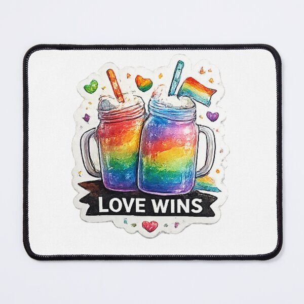 Item preview, Love Wins Rainbow Mason Jar Pride designed and sold by Pixanova.