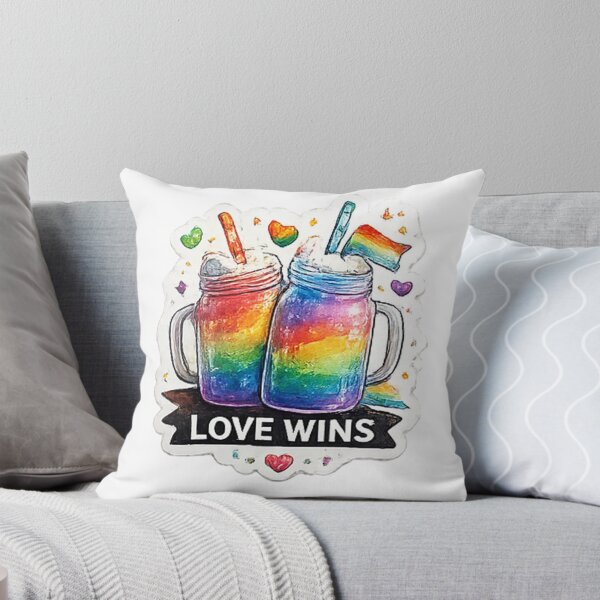 Item preview, Love Wins Rainbow Mason Jar Pride designed and sold by Pixanova.