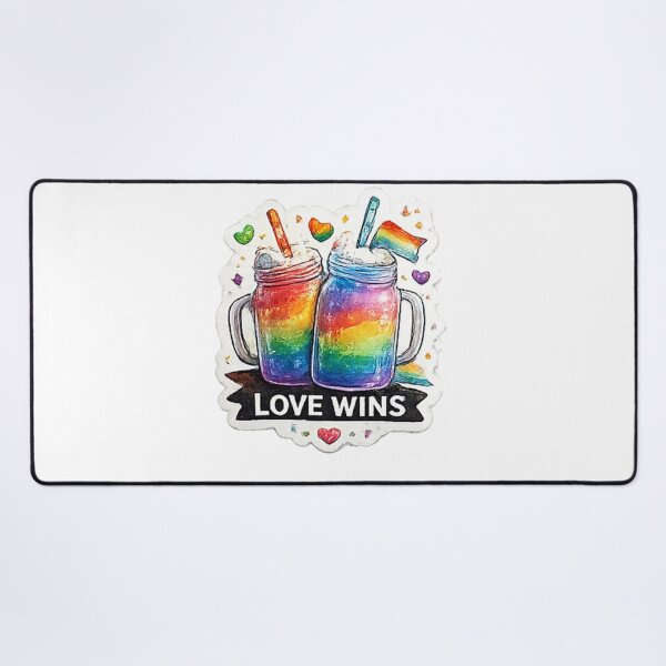 Item preview, Love Wins Rainbow Mason Jar Pride designed and sold by Pixanova.