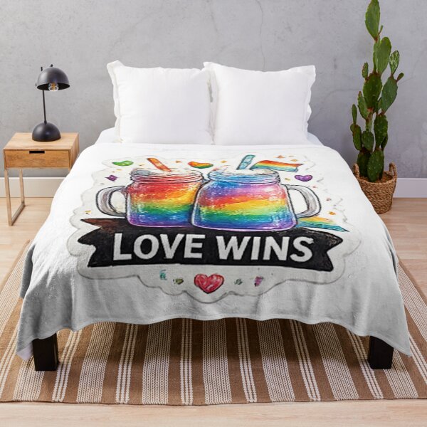 Item preview, Love Wins Rainbow Mason Jar Pride designed and sold by Pixanova.
