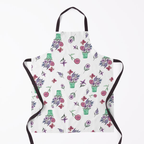 Item preview, Pink Butterfly and Green Flower Pot Watercolor Art designed and sold by Orly Fuchs Galchen.