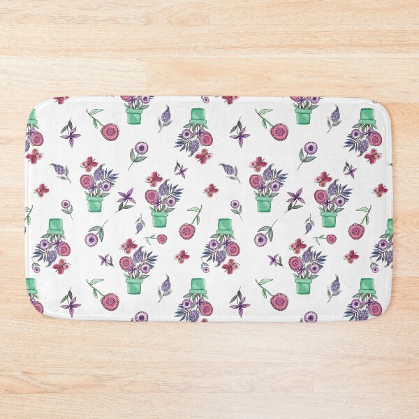 Item preview, Pink Butterfly and Green Flower Pot Watercolor Art designed and sold by Orly Fuchs Galchen.