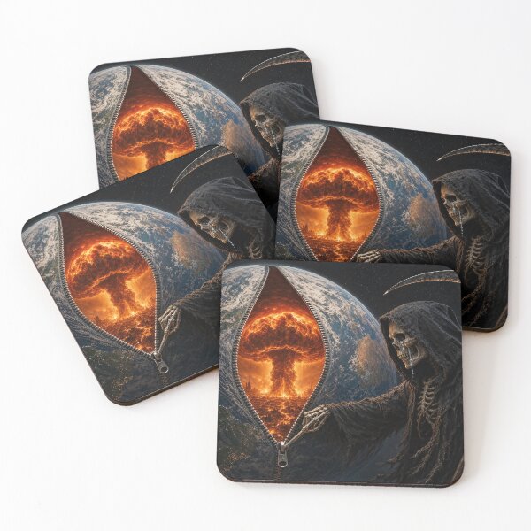 Item preview, Apocalypse Grim Reaper Unzipping Planet Earth Nuclear Explosion designed and sold by Aimaniia666.
