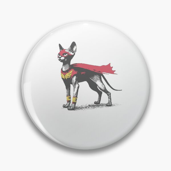 Item preview, Sphynx Cat Reluctant Hero Superhero Hairless Cat Design designed and sold by KAWKAW-DRHM.