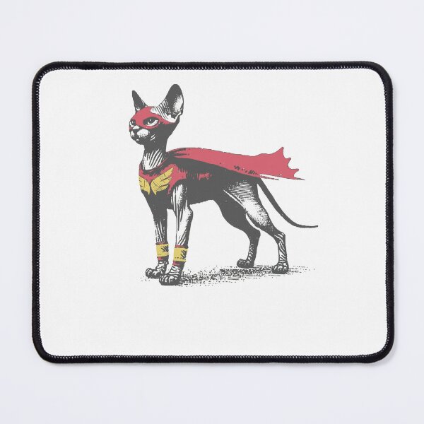 Item preview, Sphynx Cat Reluctant Hero Superhero Hairless Cat Design designed and sold by KAWKAW-DRHM.