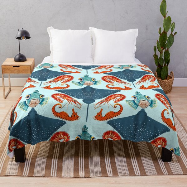 Item preview, Ocean Life Coastal Pattern Collection | Seahorses, Stingrays, Tropical Fish & Shrimp | Nautical Marine Surface Pattern Designs designed and sold by VirtuallyCreativ .