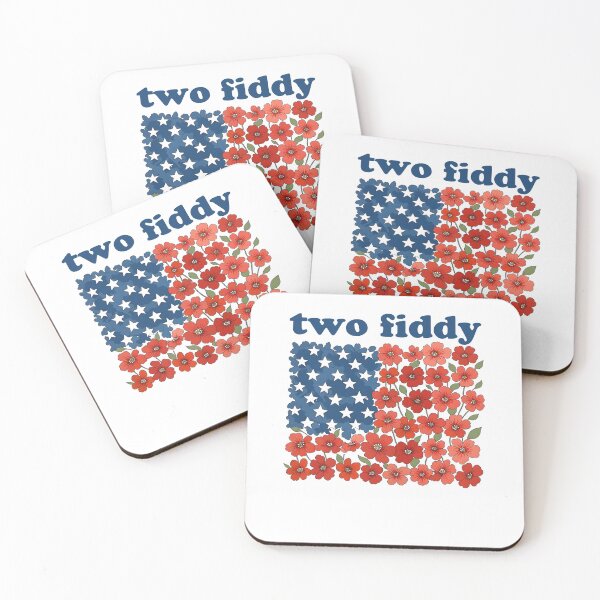 Item preview, Two Fiddy Floral American Flag Funny Patriot Meme designed and sold by Glow-Paw-Studio.