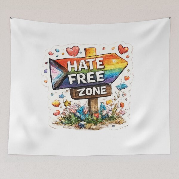 Item preview, Hate Free Zone Progress Pride designed and sold by Pixanova.