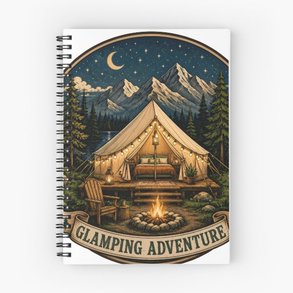 Item preview, T-Shirt - Wall Art - Glamping Adventure — Cozy Wilderness Camp Under the Stars designed and sold by ForeverPrintsOK.