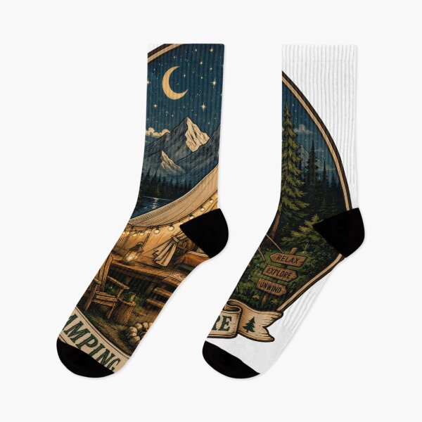 Item preview, T-Shirt - Wall Art - Glamping Adventure — Cozy Wilderness Camp Under the Stars designed and sold by ForeverPrintsOK.