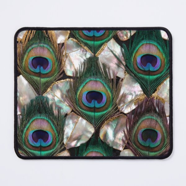 Item preview, Iridescent Peacock Feather Seamless Pattern designed and sold by IntelliMindDesigns.