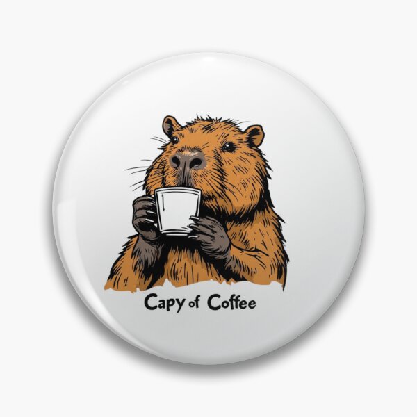 Item preview, Capy of Coffee Retro Illustration designed and sold by thepixelcloset.