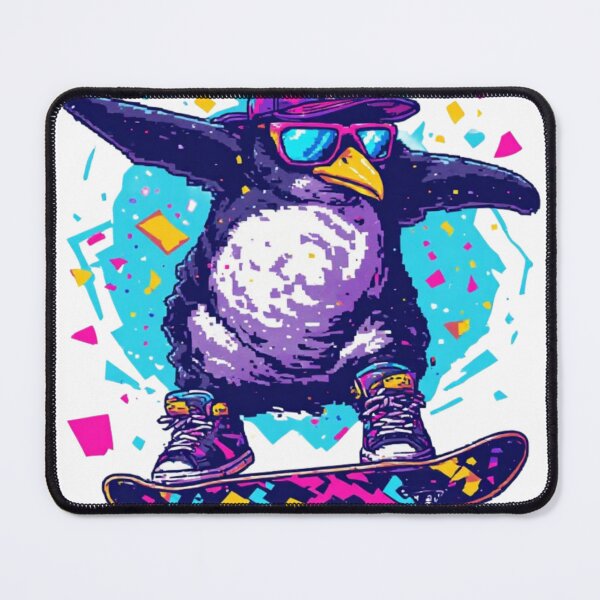 Item preview, Cool 90s Radical Skater Penguin Retro Pixel Art designed and sold by thepixelcloset.