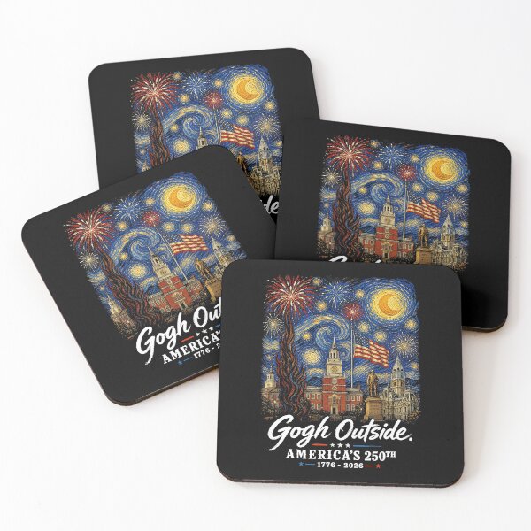 Item preview, Gogh Outside America’s 250th 1776 2026 Independence Day Starry Night Patriotic Art designed and sold by Glow-Paw-Studio.