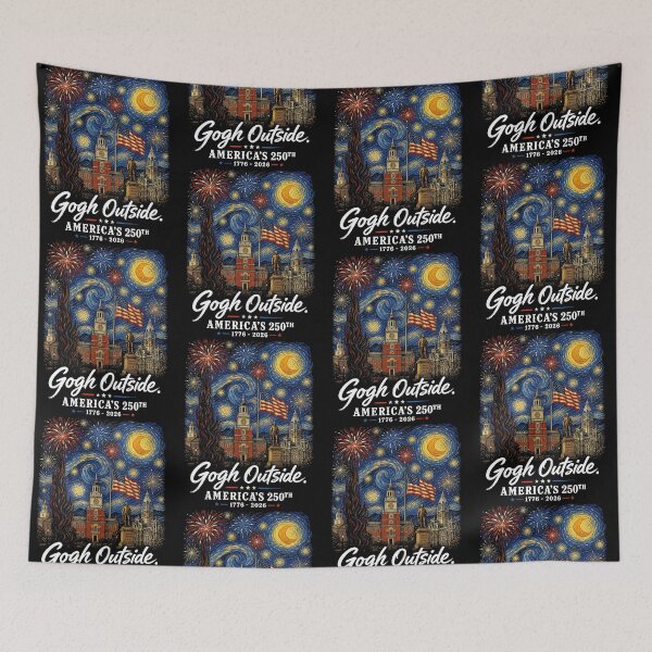 Item preview, Gogh Outside America’s 250th 1776 2026 Independence Day Starry Night Patriotic Art designed and sold by Glow-Paw-Studio.