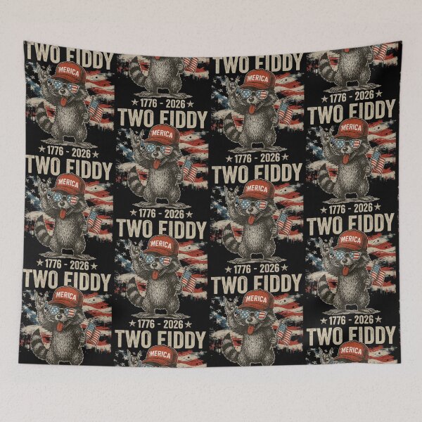 Item preview, Vintage Raccoon Two Fiddy 1776 2026 250 Year American Anniversary designed and sold by Glow-Paw-Studio.