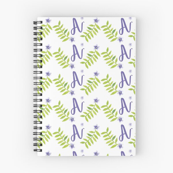 Artikelvorschau, Blumenmonogramm ein lila Grün entworfen und verkauft von lesrubadesigns.