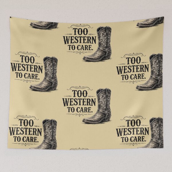 Item preview, Too Western To Care Vintage Cowboy Boot Graphic for Light Apparel designed and sold by Anyshca.