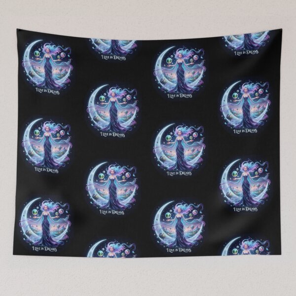 Item preview, I Live In Dreams Celestial Moon Goddess Fantasy Art designed and sold by Glow-Paw-Studio.