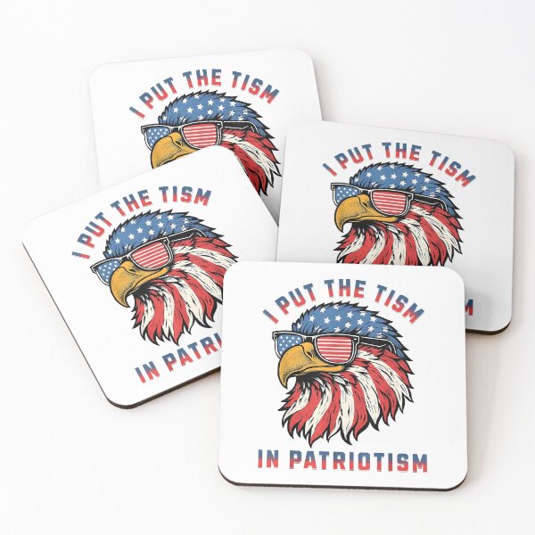Item preview, I Put The Tism In Patriotism Funny Eagle USA Sunglasses 4th Of July Design designed and sold by Glow-Paw-Studio.