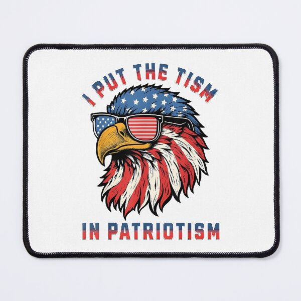 Item preview, I Put The Tism In Patriotism Funny Eagle USA Sunglasses 4th Of July Design designed and sold by Glow-Paw-Studio.
