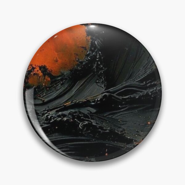 Item preview, Black Liquid Acrylic Splash Abstract Orange Lava Paint Pour Art designed and sold by LYAN-STORE.