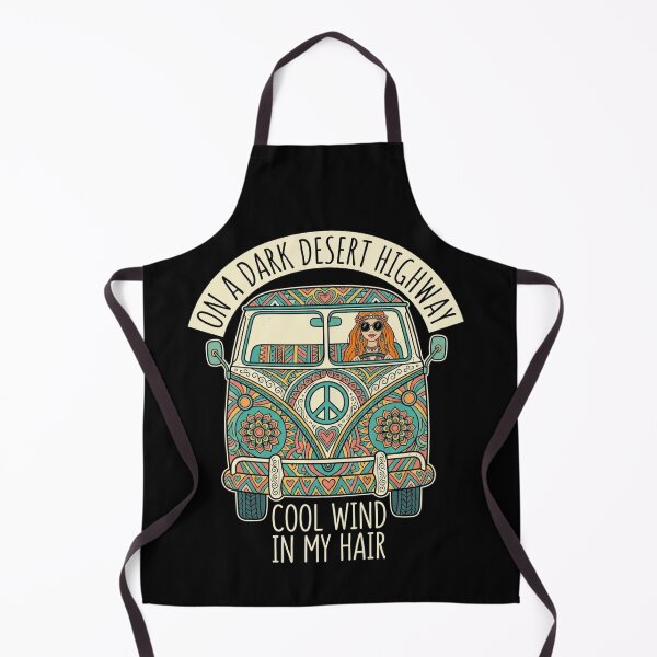 Item preview, On A Dark Desert Highway - Vintage Retro Hippie Camper Van designed and sold by Trendymindvibes.