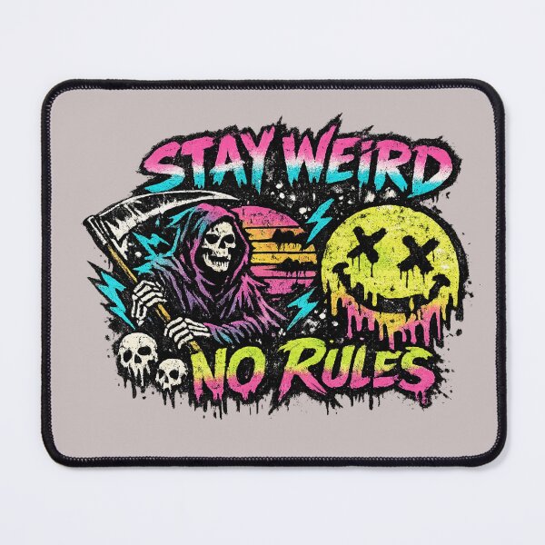 Item preview, Stay Weird No Rules Acid Wash Retro Grunge Graphic designed and sold by aminomen.