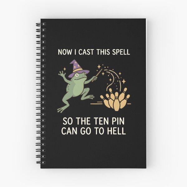 Item preview, Now I Cast This Spell So The Ten Pin Can Go To Hell Bowling Wizard Frog Ten Pin Spell designed and sold by Glow-Paw-Studio.