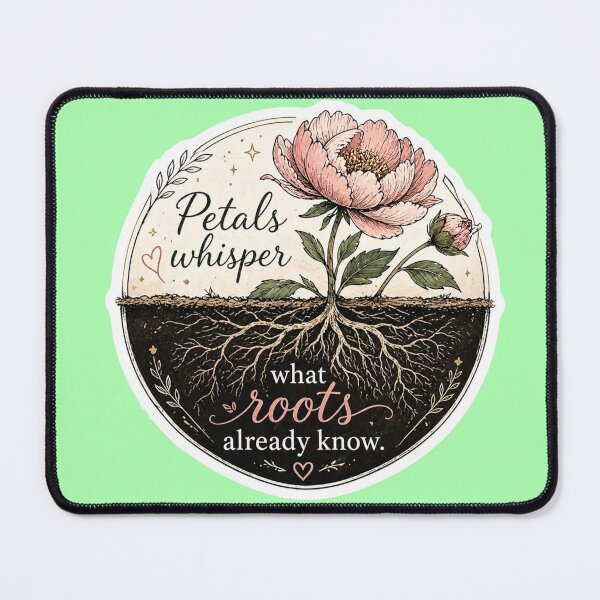 Item preview, Petals Whisper What Roots Already Know - Elegant Flower Botanical Sticker designed and sold by Scro-Ciob-Shop.