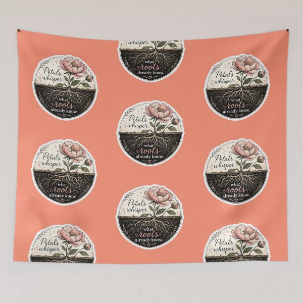 Item preview, Petals Whisper What Roots Already Know - Elegant Flower Botanical Sticker designed and sold by Scro-Ciob-Shop.