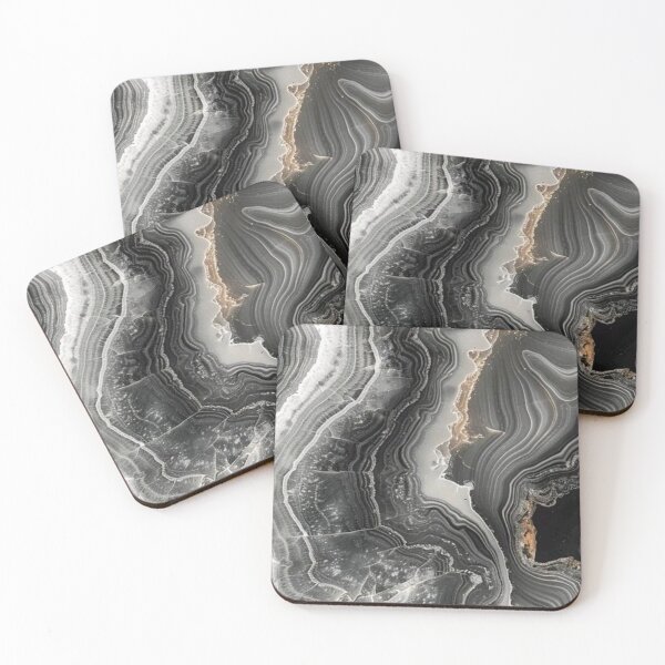Item preview, Luxury Black and Grey Agate Marble Abstract Stone Texture Pattern designed and sold by LYAN-STORE.